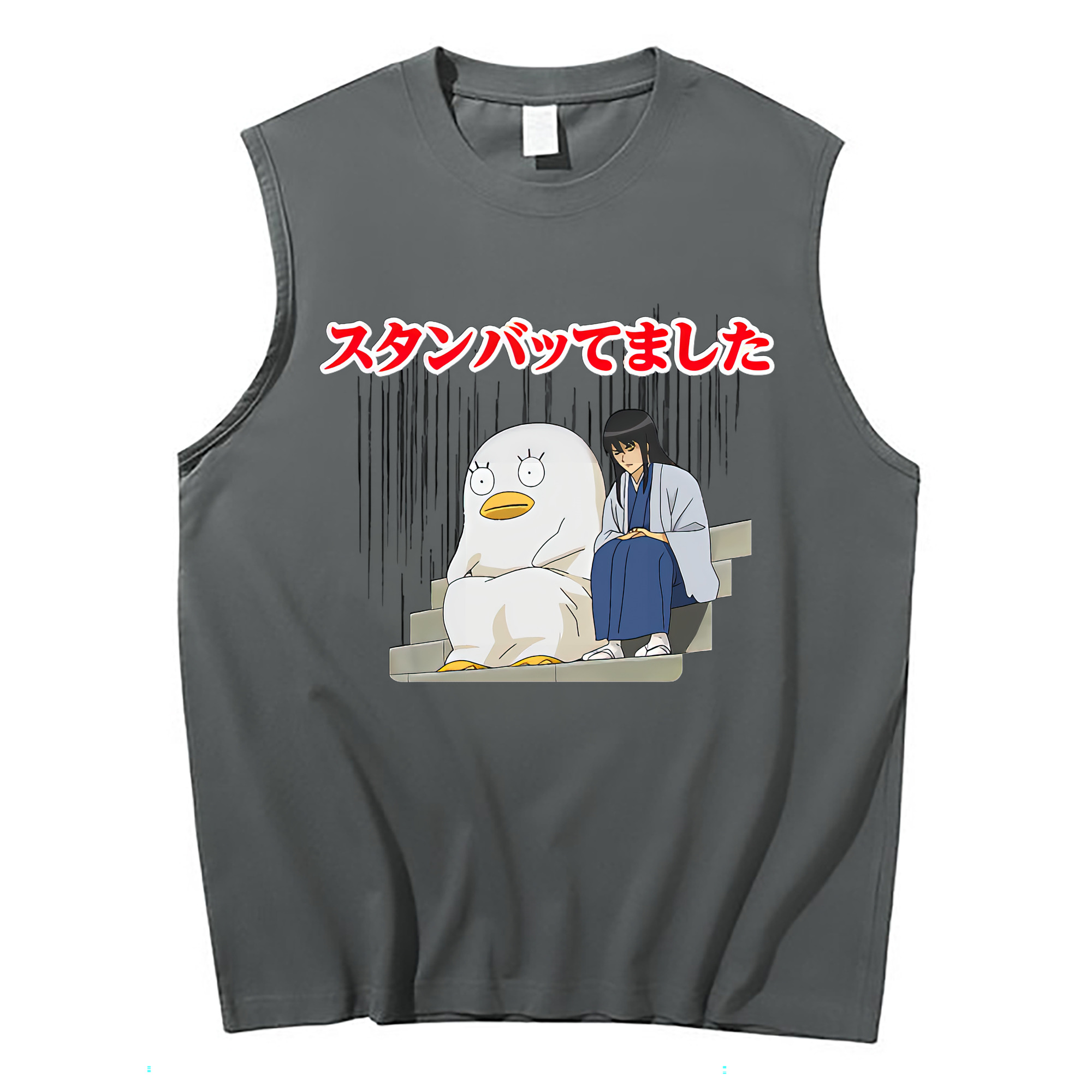 （画像用） ぎんたま 坂田銀時（さかたぎんとき） 神楽 志村新八（しむら しんぱち） GINTAMA Sakata Gintoki Kagura Shimura Shinpachi コットン100％タンクトップ（フロントプリント）